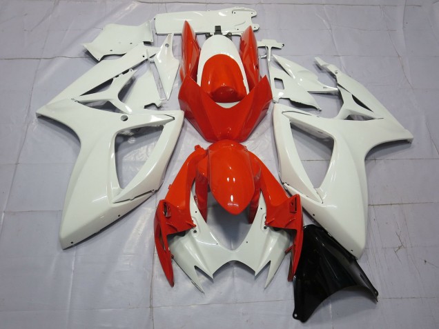 Orange & Blanc 06-07 Suzuki GSXR 600-750 Carénage Orange & Blanc 06-07 Suzuki GSXR 600-750 Carénage