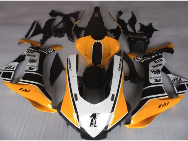 Orange & Blanc 15-19 Yamaha R1 Carénage Orange & Blanc 15-19 Yamaha R1 Carénage