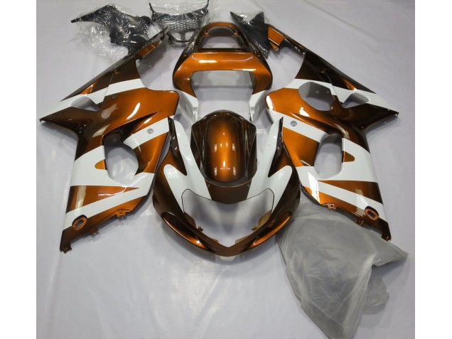 Orange Brillant & Blanc 00-02 Suzuki GSXR 1000 Carénage Orange Brillant & Blanc 00-02 Suzuki GSXR 1000 Carénage