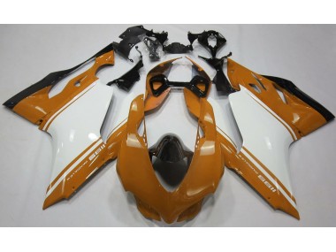 Orange Brillant Blanc & Noir 11-14 Ducati 1199 Carénage