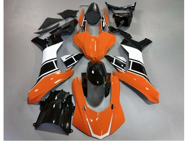 Orange Brillant Blanc & Noir 15-19 Yamaha R1 Carénage Orange Brillant Blanc & Noir 15-19 Yamaha R1 Carénage