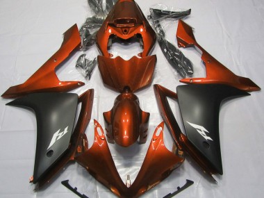 Orange Brillant & Noir 07-08 Yamaha R1 Carénage