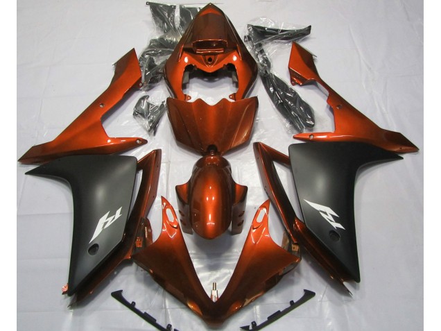 Orange Brillant & Noir 07-08 Yamaha R1 Carénage Orange Brillant & Noir 07-08 Yamaha R1 Carénage