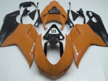 Orange Brillant & Noir 07-14 Ducati 848 1098 1198 Carénage