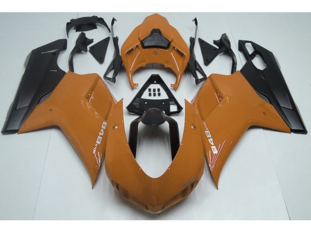 Orange Brillant & Noir 07-14 Ducati 848 1098 1198 Carénage Orange Brillant & Noir 07-14 Ducati 848 1098 1198 Carénage