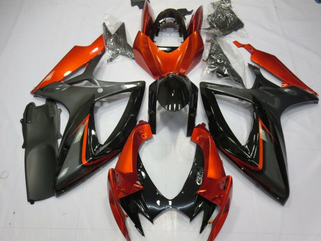 Orange Brûlé & Gris 06-07 Suzuki GSXR 600-750 Carénage Orange Brûlé & Gris 06-07 Suzuki GSXR 600-750 Carénage