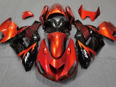 Orange Brûlé Noir 06-11 Kawasaki ZX14R Carénage