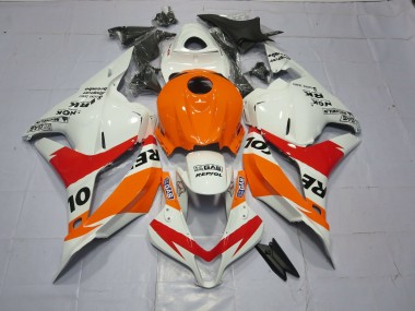 Orange Clair & Blanc Repsol 09-12 Honda CBR600RR Carénage