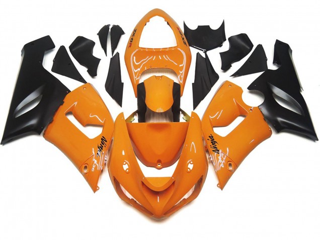Orange Clair & Noir 05-06 Kawasaki ZX6R Carénage Orange Clair & Noir 05-06 Kawasaki ZX6R Carénage