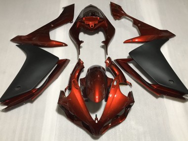 Orange Foncé Brillant & Noir 07-08 Yamaha R1 Carénage