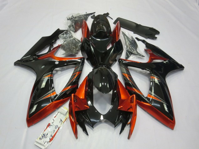Orange & Noir 06-07 Suzuki GSXR 600-750 Carénage Orange & Noir 06-07 Suzuki GSXR 600-750 Carénage