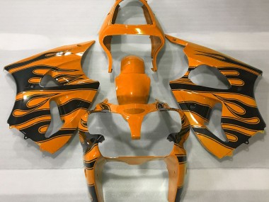 Orange & Noir Flamme 00-02 Kawasaki ZX6R Carénage