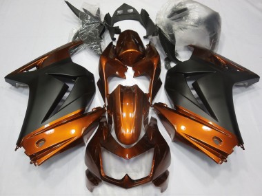 Orange & Noir Mat 08-12 Kawasaki Ninja 250 Carénage