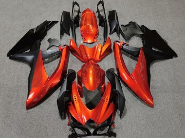 Orange Vif En Noir 08-10 Suzuki GSXR 600-750 Carénage