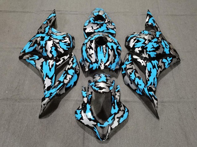 Personnalisé Bleu / Argent Camo 09-12 Honda CBR600RR Carénage Personnalisé Bleu / Argent Camo 09-12 Honda CBR600RR Carénage