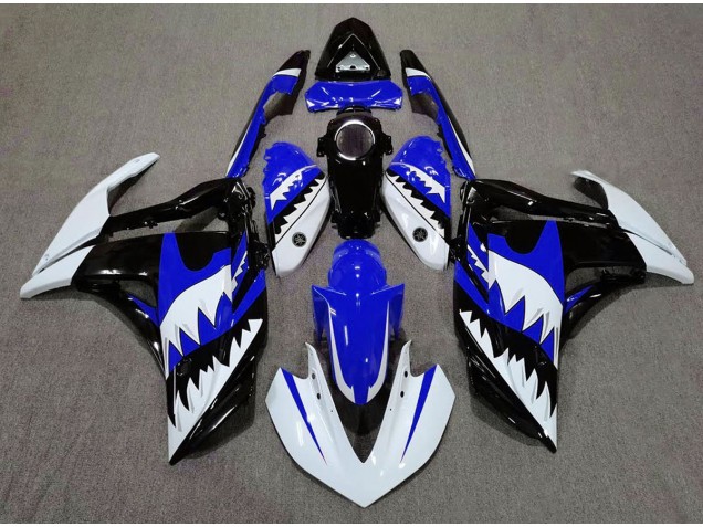 Requin Blanc & Bleu 15-18 Yamaha R3 Carénage Requin Blanc & Bleu 15-18 Yamaha R3 Carénage