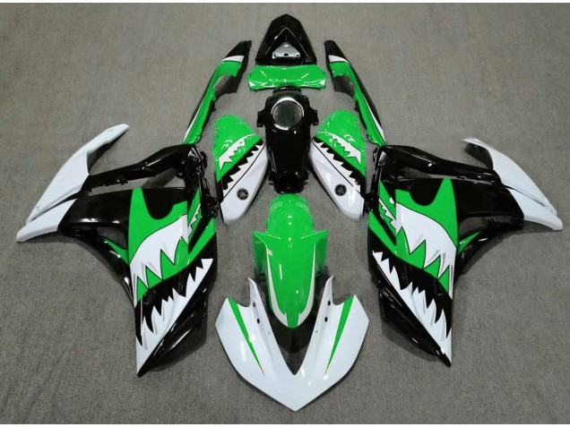 Requin Blanc & Vert 15-18 Yamaha R3 Carénage Requin Blanc & Vert 15-18 Yamaha R3 Carénage