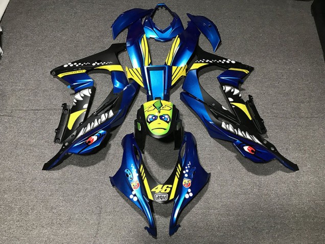 Requin Bleu Métallisé 16-19 Kawasaki ZX10R Carénage Requin Bleu Métallisé 16-19 Kawasaki ZX10R Carénage