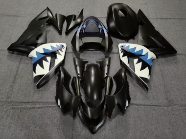 Requin Noir Mat & Bleu Clair 04-05 Kawasaki ZX10R Carénage