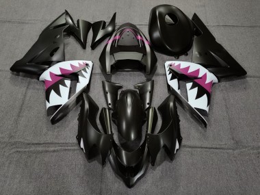 Requin Noir Mat & Rose 04-05 Kawasaki ZX10R Carénage