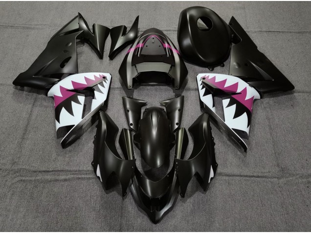 Requin Noir Mat & Rose 04-05 Kawasaki ZX10R Carénage Requin Noir Mat & Rose 04-05 Kawasaki ZX10R Carénage