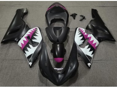 Requin Noir Mat & Rose 05-06 Kawasaki ZX6R Carénage