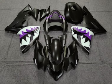 Requin Noir Mat & Violet 04-05 Kawasaki ZX10R Carénage