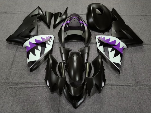 Requin Noir Mat & Violet 04-05 Kawasaki ZX10R Carénage Requin Noir Mat & Violet 04-05 Kawasaki ZX10R Carénage
