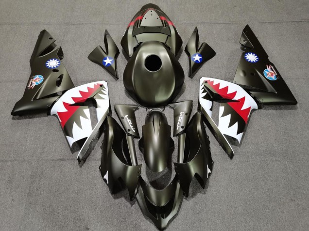 Requin Vert Militaire 04-05 Kawasaki ZX10R Carénage Requin Vert Militaire 04-05 Kawasaki ZX10R Carénage