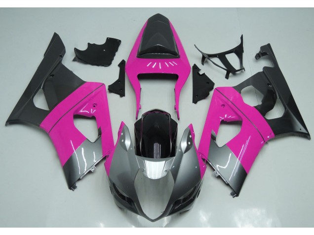 Rose Argenté & Noir 03-04 Suzuki GSXR 1000 Carénage Rose Argenté & Noir 03-04 Suzuki GSXR 1000 Carénage
