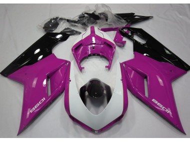Rose Brillant & Blanc 07-14 Ducati 848 1098 1198 Carénage