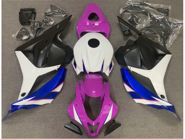 Rose Brillant Blanc & Bleu 09-12 Honda CBR600RR Carénage Rose Brillant Blanc & Bleu 09-12 Honda CBR600RR Carénage