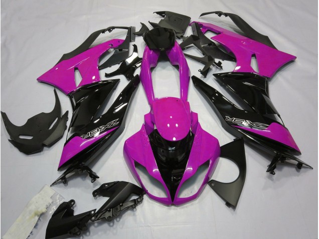 Rose Brillant & Noir 09-12 Kawasaki ZX6R Carénage Rose Brillant & Noir 09-12 Kawasaki ZX6R Carénage