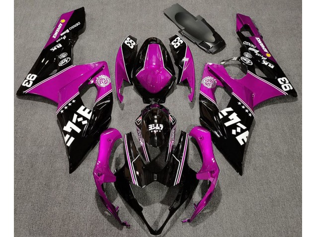 Rose Brillant & Noir Personnalisé 05-06 Suzuki GSXR 1000 Carénage Rose Brillant & Noir Personnalisé 05-06 Suzuki GSXR 1000 Carénage