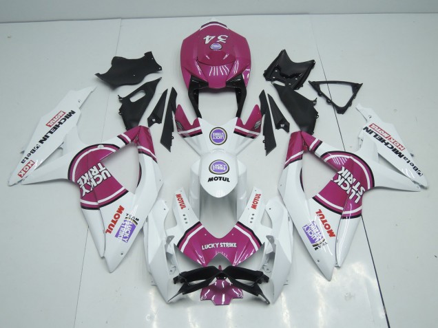 Rose Lucky Strike 08-10 Suzuki GSXR 600-750 Carénage Rose Lucky Strike 08-10 Suzuki GSXR 600-750 Carénage