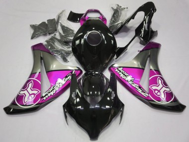 Rose Sur Noir Personnalisé 08-11 Honda CBR1000RR Carénage