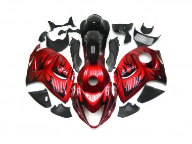 Rosso Vibrante Con Nero Fiamma 08-20 Suzuki GSXR 1300 Carénage
