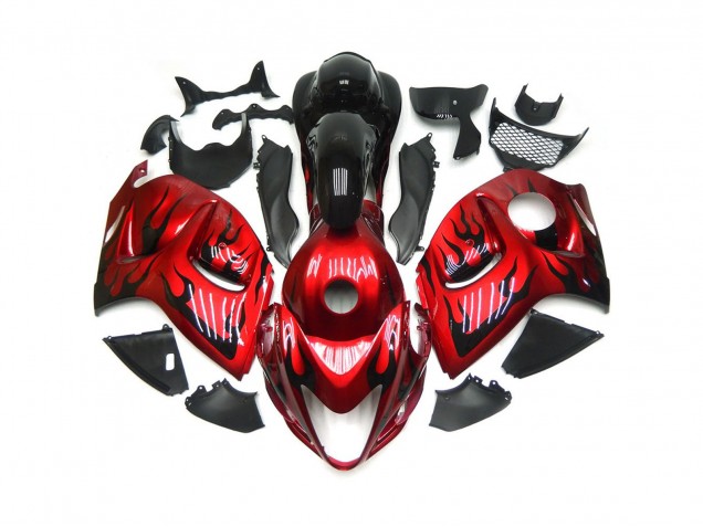 Rosso Vibrante Con Nero Fiamma 08-20 Suzuki GSXR 1300 Carénage Rosso Vibrante Con Nero Fiamma 08-20 Suzuki GSXR 1300 Carénage