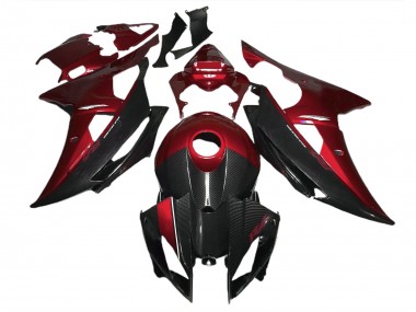 Rouge Avec Style Fibre De Carbone 08-16 Yamaha R6 Carénage