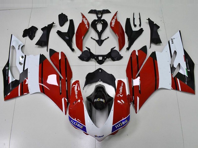 Rouge & Blanc 15-17 Ducati 959 1299 Carénage Rouge & Blanc 15-17 Ducati 959 1299 Carénage