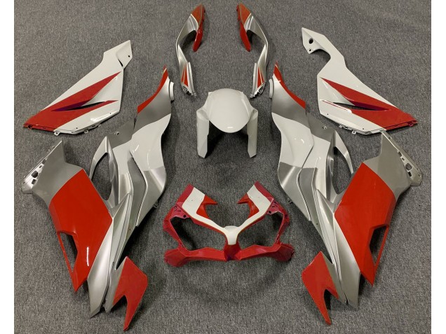 Rouge Blanc & Argent 19-23 Kawasaki ZX6R Carénage Rouge Blanc & Argent 19-23 Kawasaki ZX6R Carénage