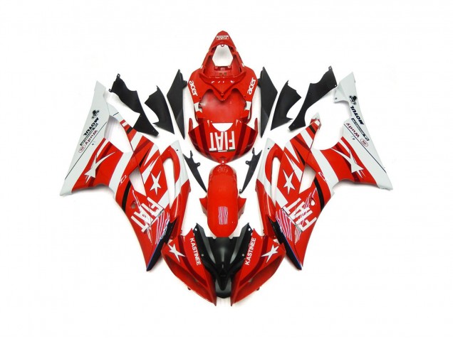 Rouge & Blanc Avec Des Étoiles 08-16 Yamaha R6 Carénage Rouge & Blanc Avec Des Étoiles 08-16 Yamaha R6 Carénage