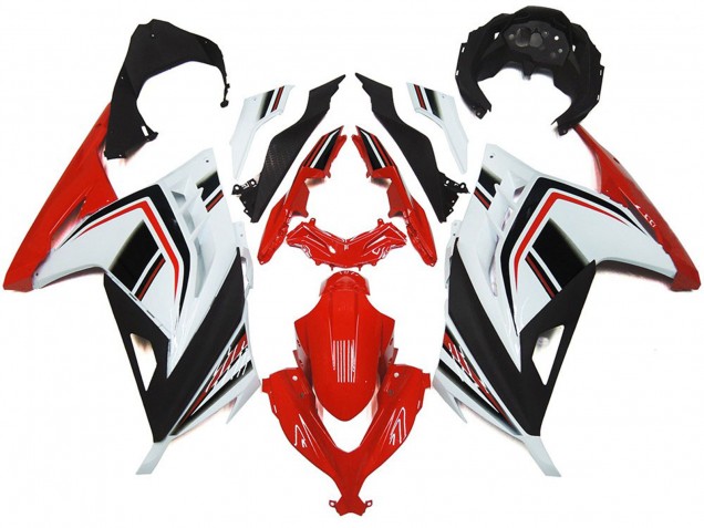 Rouge Blanc & Noir Brillant 13-18 Kawasaki Ninja 300 Carénage Rouge Blanc & Noir Brillant 13-18 Kawasaki Ninja 300 Carénage