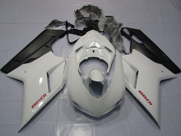 Rouge Blanc & Noir Mat 07-14 Ducati 848 1098 1198 Carénage Rouge Blanc & Noir Mat 07-14 Ducati 848 1098 1198 Carénage