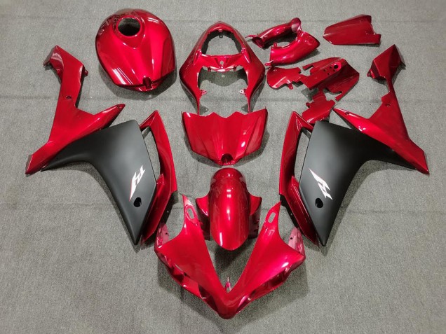 Rouge Bonbon & Noir 07-08 Yamaha R1 Carénage Rouge Bonbon & Noir 07-08 Yamaha R1 Carénage
