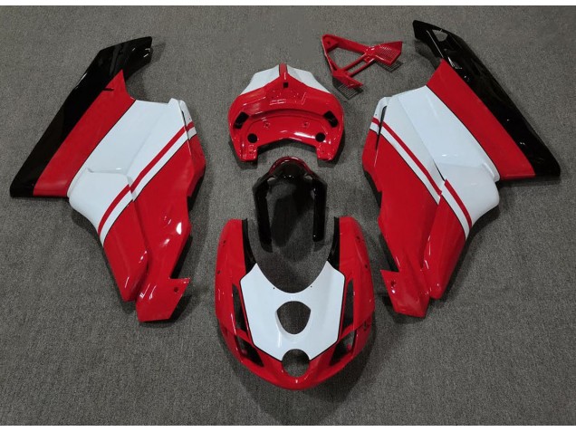 Rouge Brillant & Blanc 03-04 Ducati 749 999 Carénage Rouge Brillant & Blanc 03-04 Ducati 749 999 Carénage