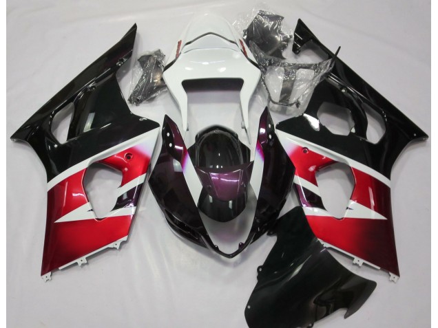 Rouge Brillant & Blanc 03-04 Suzuki GSXR 1000 Carénage Rouge Brillant & Blanc 03-04 Suzuki GSXR 1000 Carénage