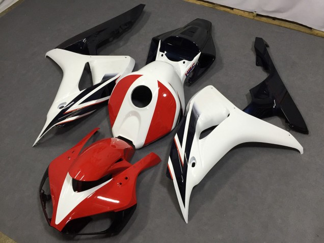 Rouge Brillant & Blanc 06-07 Honda CBR1000RR Carénage Rouge Brillant & Blanc 06-07 Honda CBR1000RR Carénage
