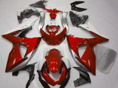 Rouge Brillant & Blanc 09-16 Suzuki GSXR 1000 Carénage