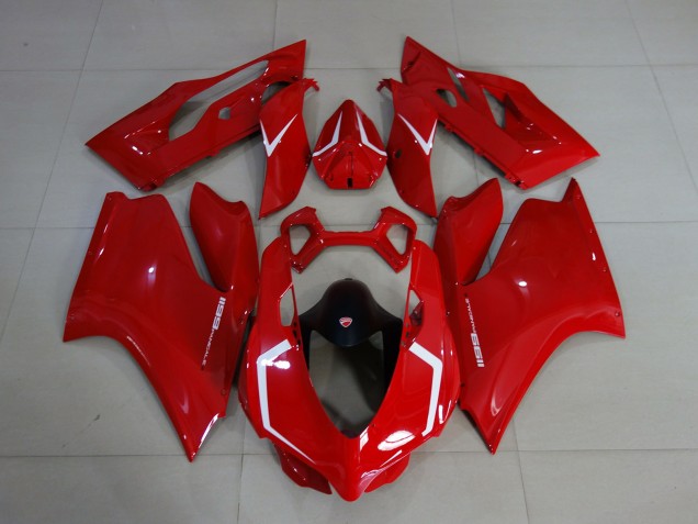 Rouge Brillant & Blanc 11-14 Ducati 1199 Carénage Rouge Brillant & Blanc 11-14 Ducati 1199 Carénage